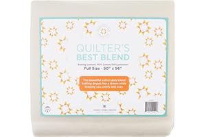 MISSOURI STAR QUILT CO. Quilt Batting Full Size 90" x 96" | 80/60 Warm Cotton Poly Filling with Quilt Pattern Included | Medium Weight Batting Roll for Stuffing Blankets and Quilting Supplies