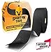 Spartan Tape Kinesiology Tape - Bulk Large Clinical Jumbo - Free Kinesio Taping Guide! Support for Pro Athletic Sports and Recovery - Rocktape Rock Kinesiotape - Uncut 115 ft Roll (Black)