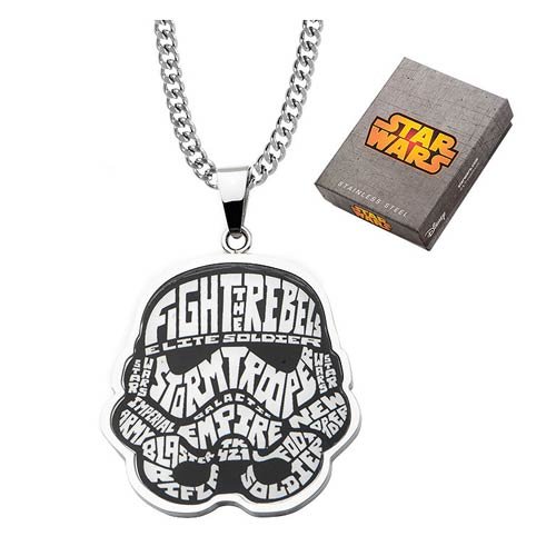 Star Wars Storm Trooper Typography Art Pendant Necklace