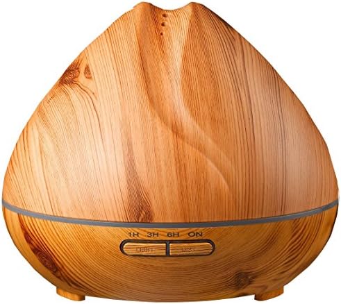 Aromatherapy Essential Oil Diffuser by DIY Toxic Free Ultrasonic Nebulizer 400ml Air Purifier Light Wood Grain Design | Beneficial for relaxation with cool mist vapor safer than candles or incense