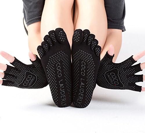 QYSM Women's Pure Cotton Suits, Yoga Supplies, Socks, Gloves, Professional skidding and Skid Free Five Fingers Yoga Socks