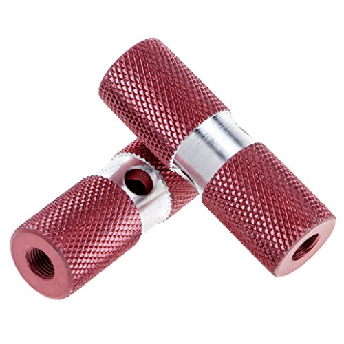 Aluminum Alloy Bicycle Pedal Front Rear Foot Stunt Peg Axle Bike Accessories (Red)