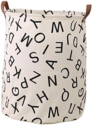 Large Storage Bin, Canvas Storage Basket for Nursery &amp; Kids' Room - Toy Organizer/ Toy Storage/ Toy Box/ Laundry Baskets/ Nursery Hamper for Kids Toys or Baby Clothing (Alphabet)