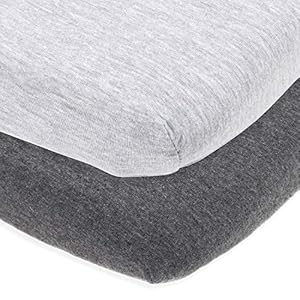 Fitted Pack and Play Sheets Compatible ith Graco Pack n Play and Other 27 x 39 Inch Playard Mattress Pad – Heather Grey…