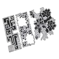 Danyerst Carbon Steel Scrapbooking Cutting Dies with Flower Geometric Representation, DIY Embossing Photo Album Decorative Stencil, Paper Invitation Greeting Cards Making Craft Tool