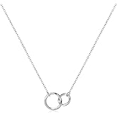 Fettero Pendant Necklace Gold Choker Layered Coin Open Karma Circle Full New Crescent Moon 14K Gold Plated Dainty Simple Moon Phase Jewelry for Women Gift