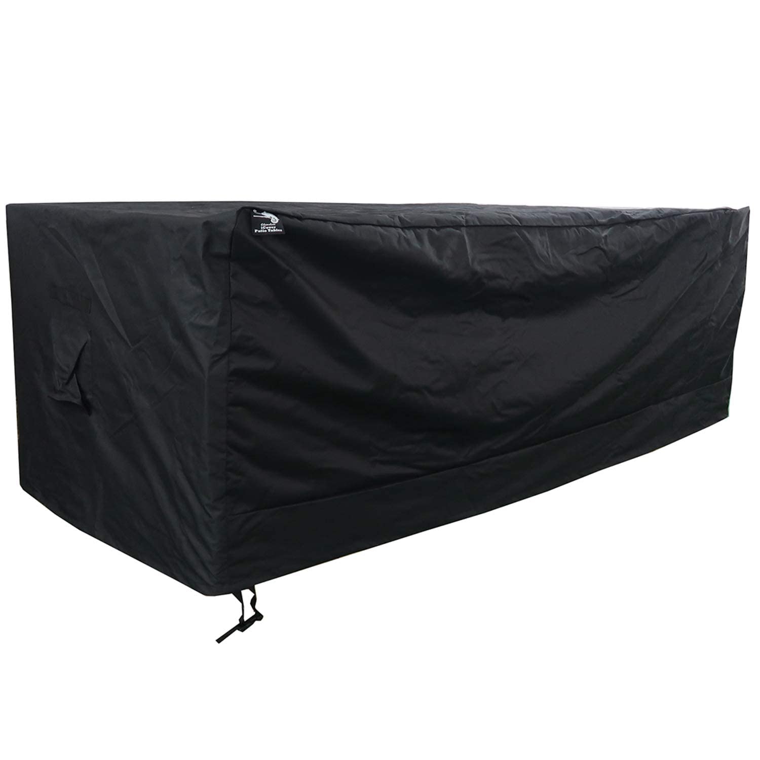 icover Rectangle Black Garden Table Cover - Waterproof, Breathable Vents, Thick Oxford 600D Material. 2x Buckled Straps Outdoor Furniture cover (170cm x 94cm x 70cm) (170cm x 94cm x 70cm)