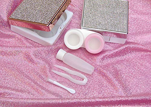 image for KISEER Mini Colour Cute Travel Contact Lens Case Kit Glitter Contact L