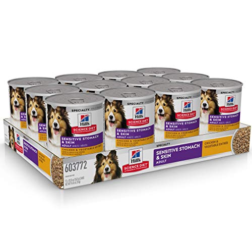 Hill's Science Diet Wet Dog Food, Adult, Sensitive Stomach & Skin, Chicken & Vegetable Entrée, 12.8 - //medicalbooks.filipinodoctors.org