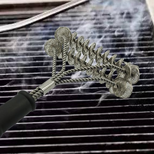 Grill Brush Bristle Free- BBQ Grill Cleaning Brush And Scraper- Safe 18" Weber Grill Cleaning Kit for Stainless Steel, Ceramic, Iron, Gas & Porcelain Barbecue Grates