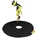 Tespressolife Strongest Flexible Garden Hose Expandable Stretch Hosepipe Comes with 9-Setting Spray Nozzle for All Watering Needs, Black
