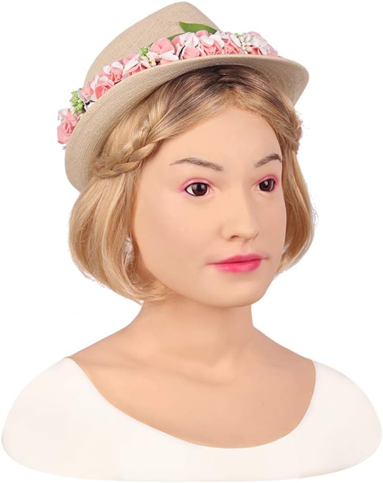 PTXINC Female Silicone Mask Realistic Angel Face Female Masks Halloween Masks Cosplay Male To Female