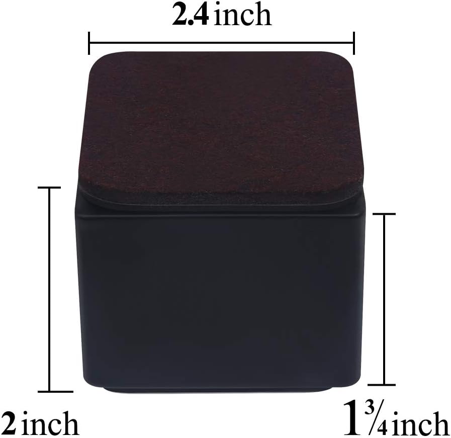 Ezprotekt 2 Inch Bed Risers - Solid Steel Self-Adhesive Furniture Riser or Bed Lift, Creates an Additional 2 Inches of Height for Table, Chair, Desk or Sofa Riser (4Pack,2 Inch Black): Home & Kitchen