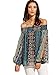 Floerns Women's Multicolor Print Off The Shoulder Split Sleeve Blouse