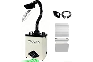 YAOCEO YC100 Solder Fume Extractor, Powerful 105W & Suction 260m³/h, Low-Noise Below 53dB, Fume Extractor Soldering with 13 Filters 3-Layers Filtration System, Fume Extractor for Laser Engraving, 3D Printer