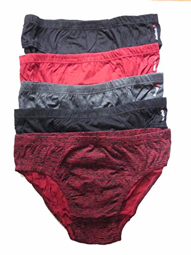 Reebok men s 5pk low rise brief (medium, black/red/charcoal/navy/…