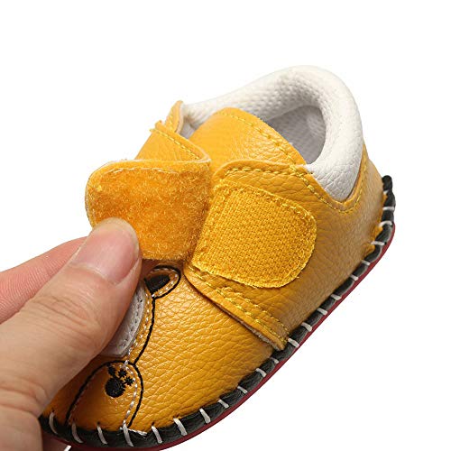 image for SOFMUO Baby Girls Boys Pu Leather Sneakers Anti-Slip Rubber Sole Carto