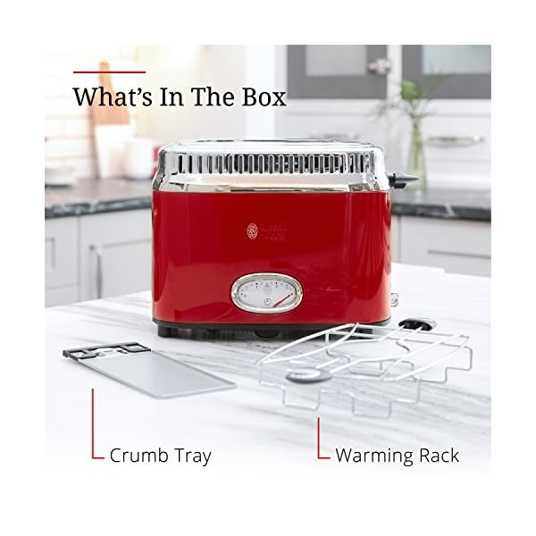 Russell Hobbs TR9150RDR Toaster, 2Slice, Red The Home Kitchen Store