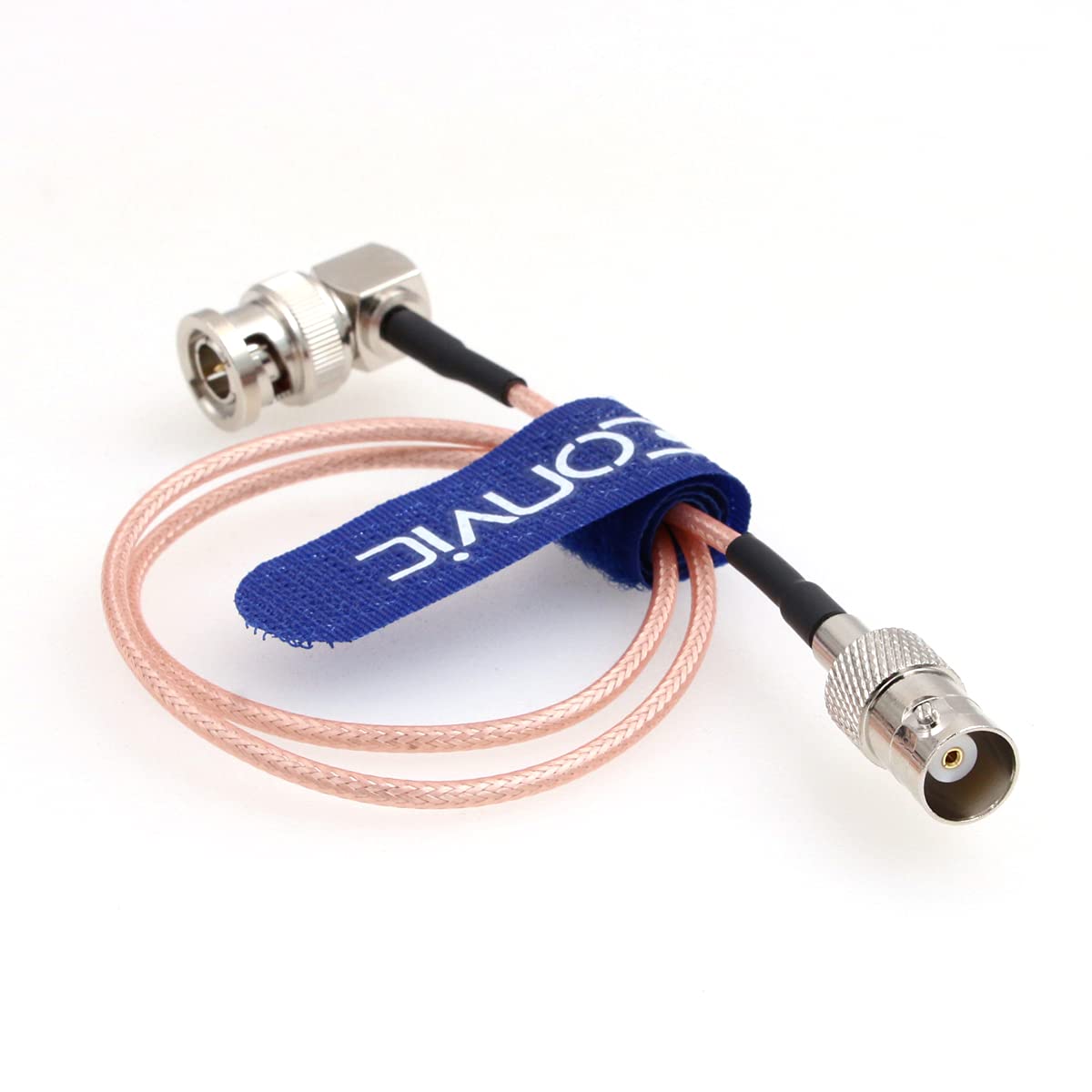 Eonvic BNC Male Right Angle to BNC Female 3G HD SDI Video Cable Extension Cabel for Blackmagic Teradek Camera Monitor 75 Ohm RG179 (45CM)