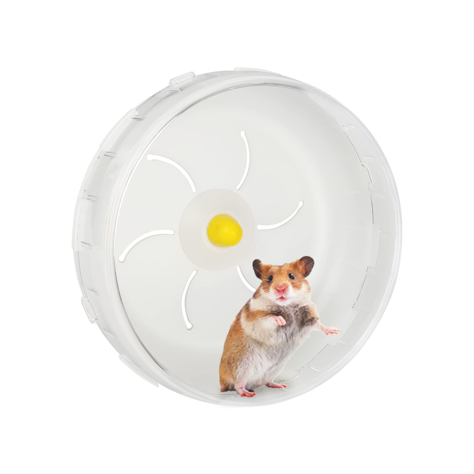 Andiker Hamster Running Wheel, Silent Jogging Exercise Toy Hamster Cage Accessory for Drawf Hamsters Golden Silk Shih Tzu Bear (White)