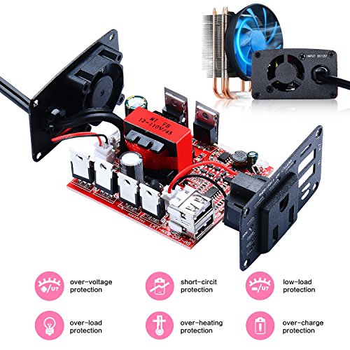 WINTEKD 150W Car Power Inverter DC 12V to 110V AC Converter with 3.1A Dual USB Charger Adapter (Black) - Thumbnail 5