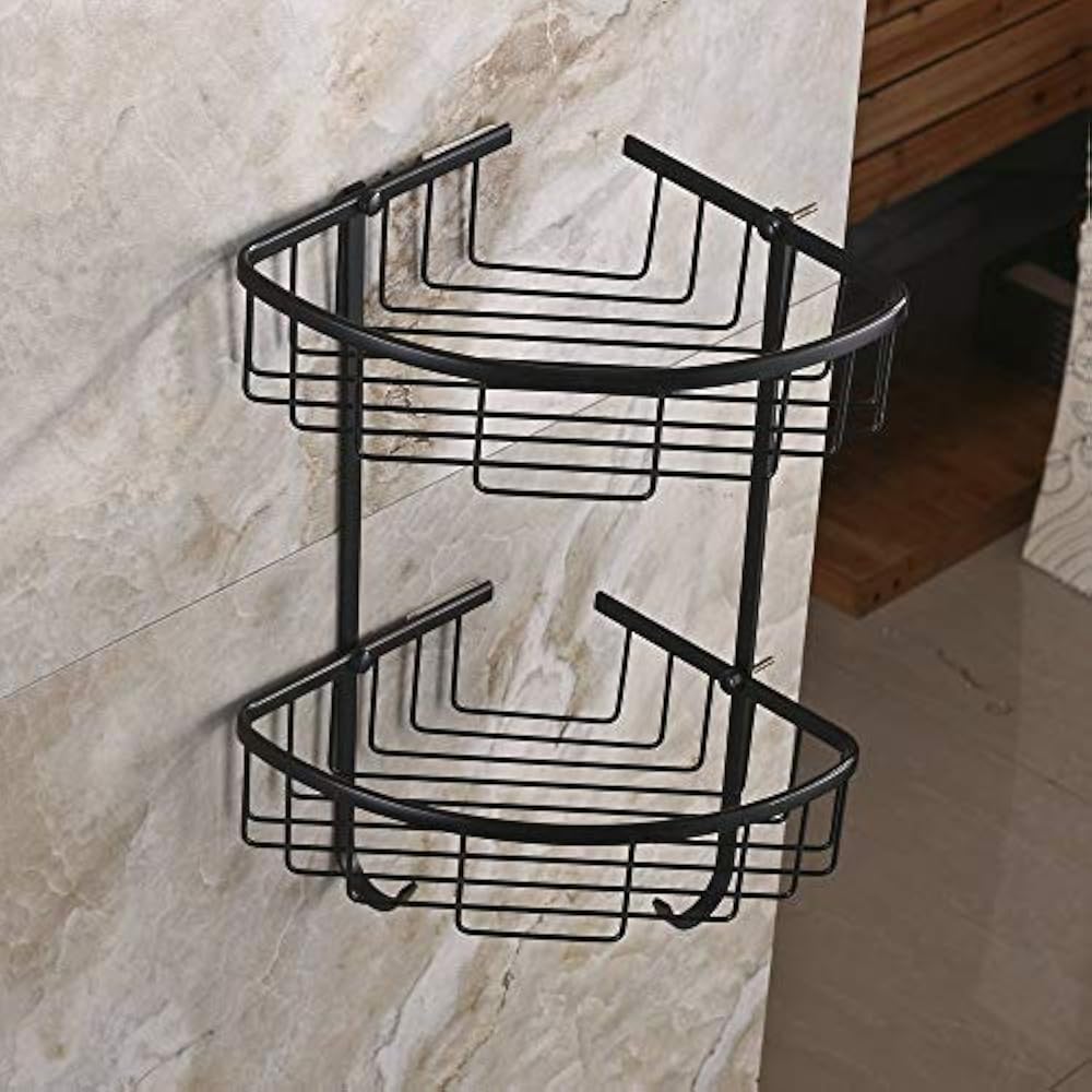 Hiendure Shower Caddies 2 Tiers Wall Mounted Solid Brass Corner Cosmetics Oil " 695638423231 eBay