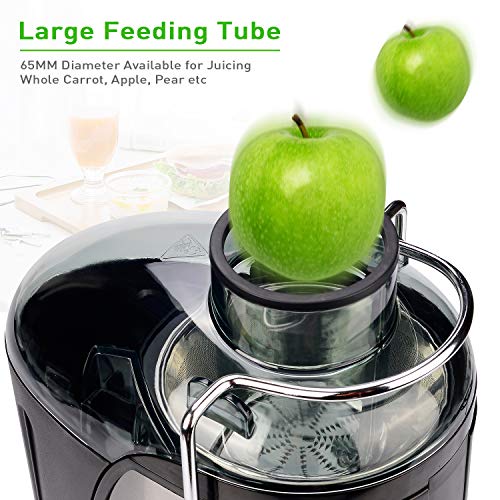 Jocuu Juicer Machine, Centrifugal Juicer Juice Extractor Wide Feed Chute Easy to clean, 2 Speed 600W Power, Food Grade 304 Stainless Steel BPA-Free Dishwasher Safe