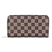 Women's Checkered Zip Around Wallet Purses RFID Card Holder Leather