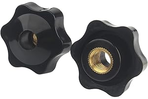 MOOPW Star Handle Nuts - 10Pcs Clamping Screw Plastic Knurled Knob Through Hole Copper Core Female Thread Hexagon Hand Grips Nut M5 M6 M8 M10