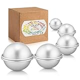 Caydo 5 Size DIY Metal Bath Bomb Mold with 5 Set 10 Pieces for Crafting Your Own Fizzles