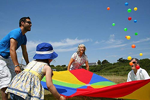 image for Uglyfish Kids Play Parachute - 6 ft Rainbow Play Parachute for Kids wi