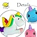 Slow Rising Jumbo ANIMAL SQUISHIES: Unicorn & Whale Cartoon Squishies Kawaii Soft Squeeze Toys Stress Relief Toys For Kids and Adults, 3 Pack