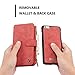 iPhone 6S Plus Magnetic Detachable Case, XRPow Premium Back Cover Slim Leather Folio Wallet Holder Case for Apple iPhone 6 Plus/6s Plus 5.5inch RED