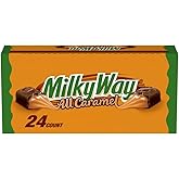 MILKY WAY All Caramel Milk Chocolate Candy Bars Full Size Snacks, 24 Count | Sweet snacking, chocolate candy bar, All Caramel, Full Size Bars in bulk, chocolate caramel, for road trips, midday snack