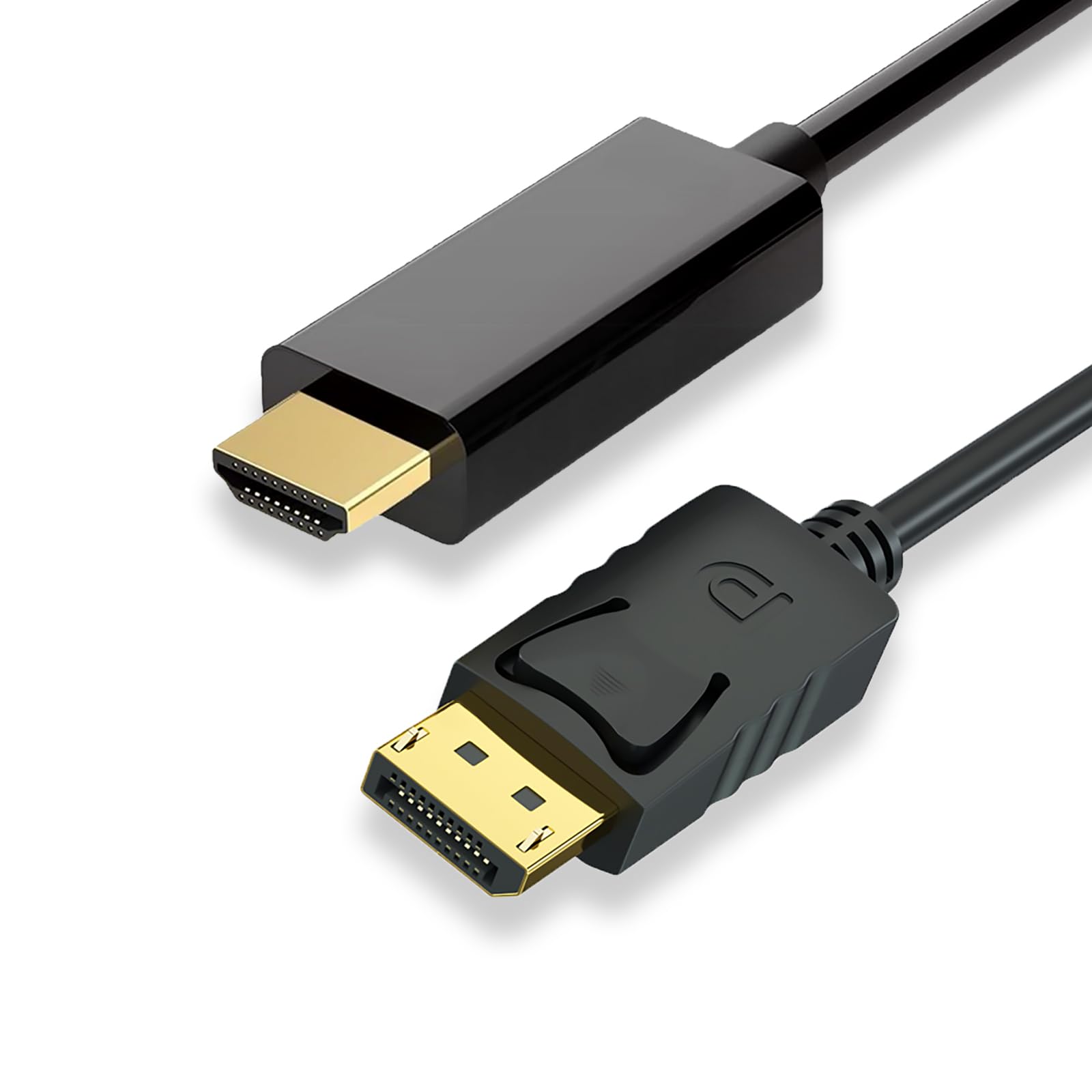 Photo 1 of VGE DP to HDMI Cable 1.8m [6ft], DisplayPort to HDMI Adapter Cord, Display Port Cable for Desktop PC, Laptop, TV, Monitor, Projector -Plug & Play, Audio Transmission(Black)