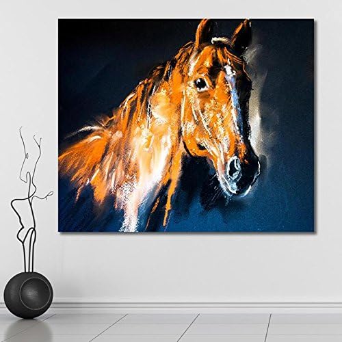 999Store Unframed Printed Portrait of a Brown Horse Canvas Painting (48X60 Inches)
