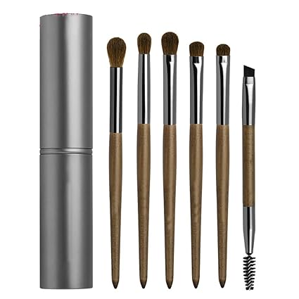 6pcs Augen Make-up-Bürsten-Augenschminke-Verfassungs-Bürsten-Satz weiche synthetische Haare Holzgriff Bürsten Professionelle 