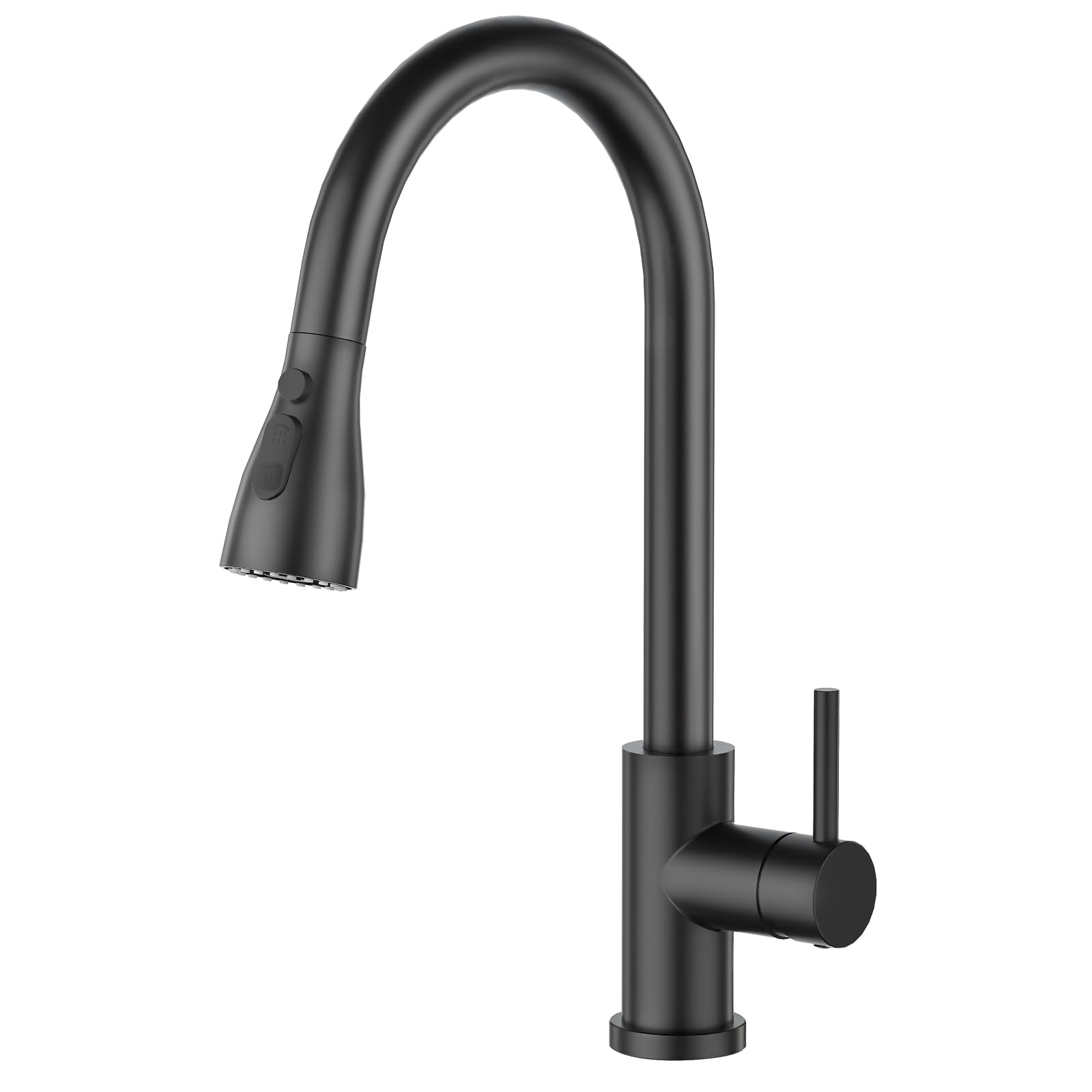 CREA Kitchen Mixer Tap with Pull Out Sprayer, 360° Swivel Single Handle Sink Tap with Magnetic Docking, Black