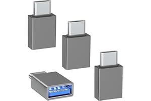 Welldiea USB C to USB Adapter 4 Pack, Type C Male to USB 3.0 Female OTG Converter,Thunderbolt 4/3 to USB Adapter for iPhone 15 Pro Max Plus,MacBook Pro Air,Samsung Galaxy,iPad (Grey)