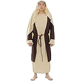 AilRabbit jesus costume adult men - jesus costum,With white coat and red scarf (Saint Joseph)