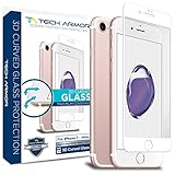 Tech Armor Apple iPhone 7 (4.7-inch) 3D Curved Edge Glass Screen Protector [1-Pack] for Apple iPhone 7 (White)