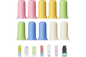 NELSHP Travel Bottle Covers,10 Pack Silicone Travel Size Container Sleeves,Stretching Travel Accessories for Shampoo Lotion Conditioner Wash Body Bottles