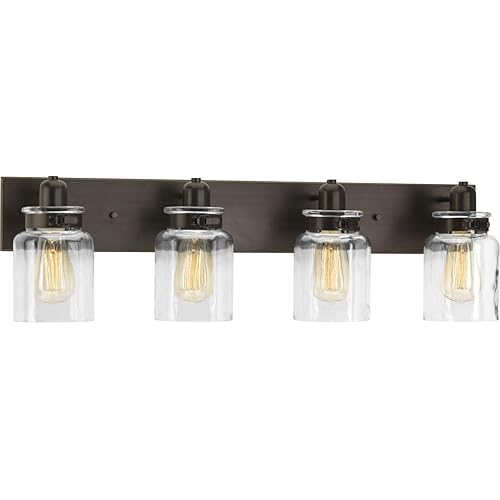 Calhoun Collection Antique Bronze Four-Light Farmhouse Bath Vanity Light