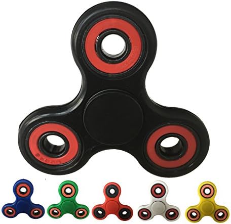 Toola Fidget Spinner Toy Stress Reducer Ceramic Bearing - Perfect For ADD, ADHD, Anxiety, and Autism Adult Children (Black)