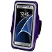 i2 Gear Cell Phone Armband Case for Running - Workout Phone Holder with Adjustable Arm Band and Reflective Border - Large Armband for iPhone X XS Galaxy S9, S8, S7, Edge, LG, Purple
