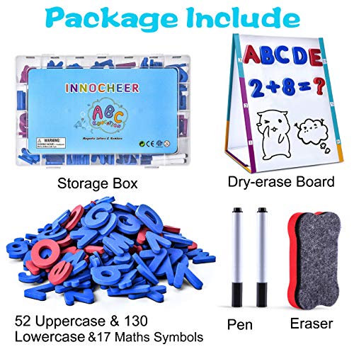 INNOCHEER Letters and Numbers with Easel for Kids 163 Pieces