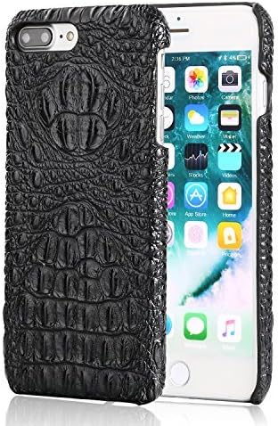 Onetop,for iphone 7 case Vintage Ultra Slim Thin Light Crocodile Pattern 4.7 inch (Black)