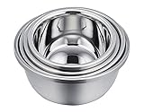 TeamFar Stainless Steel Mixing Bowl Set, Nesting Cooking Bowls, Solid & Durable, Mirror & Matte Polish, Set of 4 (Compact Size include 4 - 3 - 2.5 - 1.8 Qt.), Dishwasher Safe