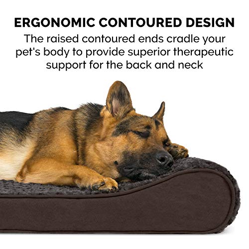 Furhaven Pet Bed for Large Dogs Ultra Plush Luxe Lounger Contour