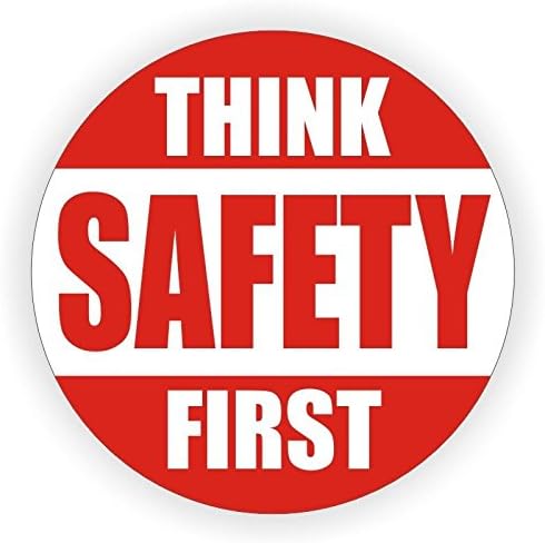 Think Safety First Hard Hat Decal / Helmet Sticker 1st Safe Construction Label